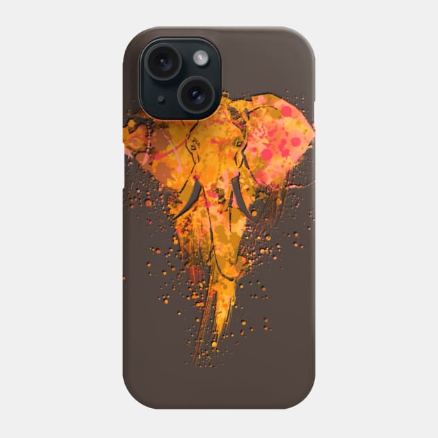 Splatter Paint Elephant Phone Case by AlondraHanley