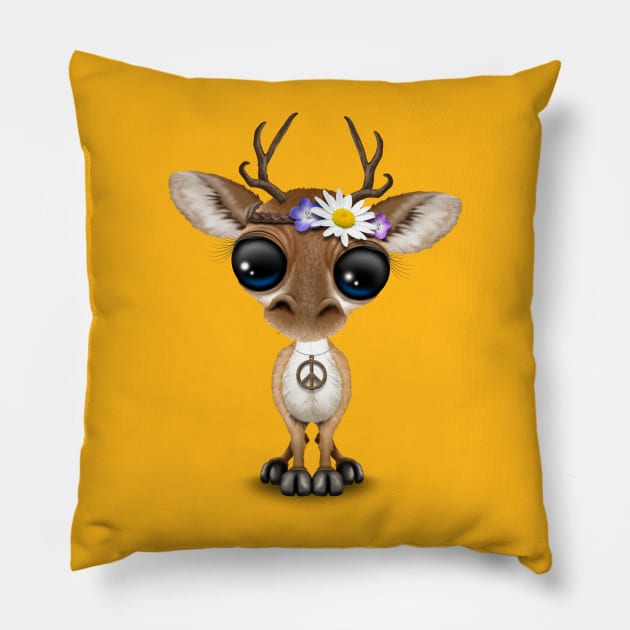 Cute Baby Deer Hippie Pillow by jeffbartels
