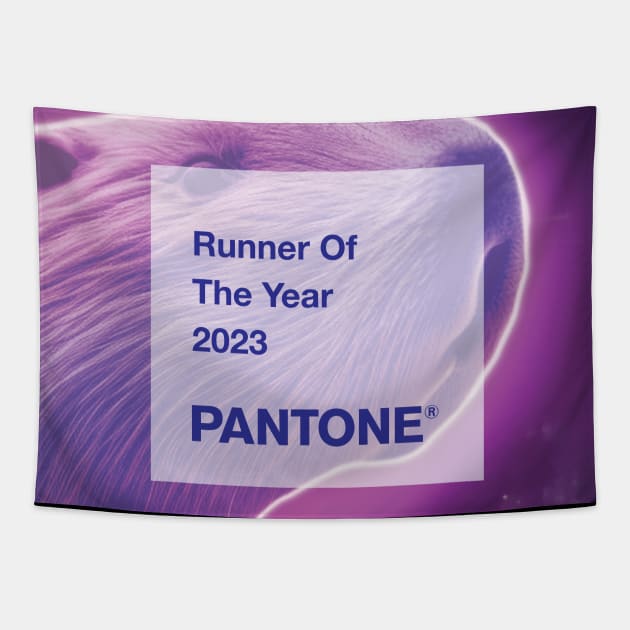 Pantone Runner of the year, Capyrunner Tapestry by theartistmusician