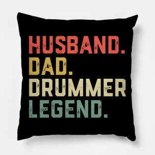 Husband Dad Drumming Legend Percussion Drummer Father Pillow