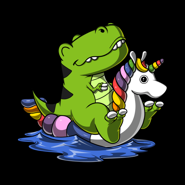 T-Rex Dinosaur Riding Unicorn Float by underheaven