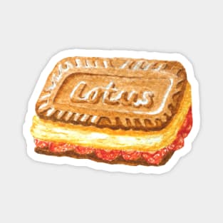 Lotus Biscoff Cookie Ice Cream Sandwich Watercolour Painting Magnet