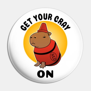 Get your cray on Capybara Crayon Pin