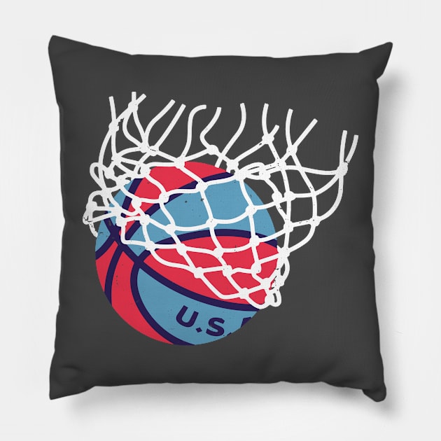 U.S.A. Ball Through Net Pillow by SharksOnShore