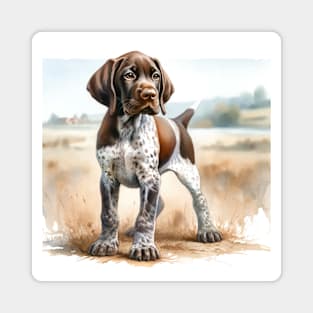 Watercolor German Shorthaired Pointer Puppies - Cute Puppy Magnet