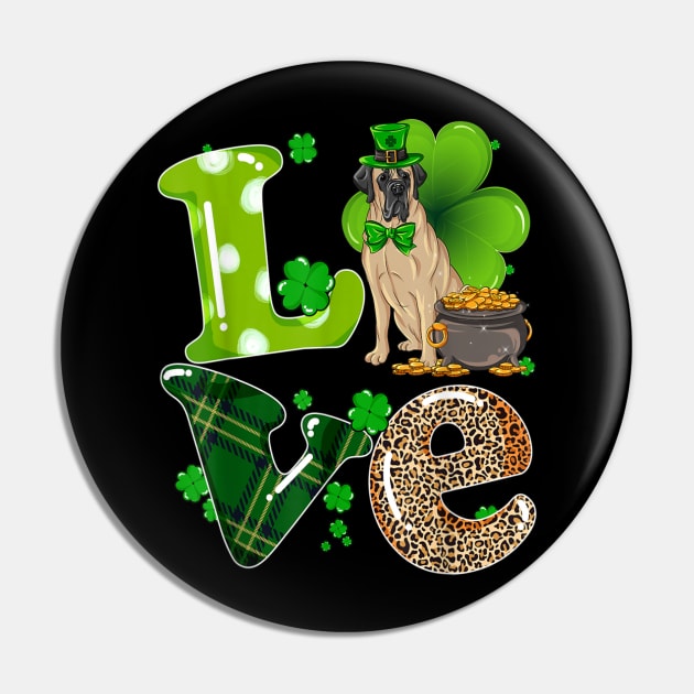 English Mastiff Dog Love Leopard Shamrock Happy St Paddy's Day Pin by Centorinoruben.Butterfly