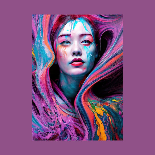 Painted Insanity Dripping Madness 6 - Abstract Surreal Expressionism Digital Art - Bright Colorful Portrait Painting - Dripping Wet Paint & Liquid Colors by JensenArtCo