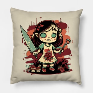 Knife Girl Pillow