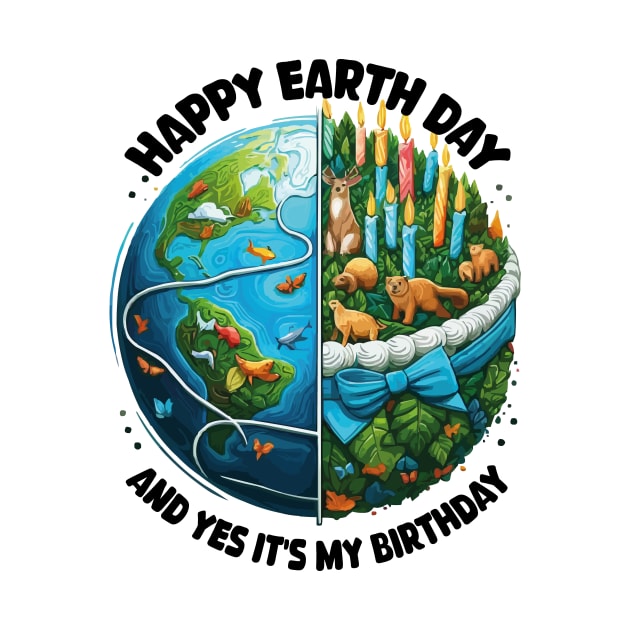 Happy Earth Day 2024 It's My Birthday Born On Earth Day Fun by JUST PINK