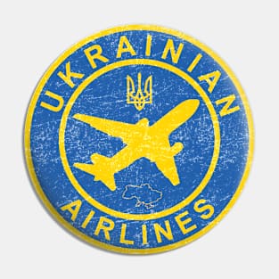 Ukrainian Airlines, Ukraine Air Lines / Aviation. Retro Vintage Pin