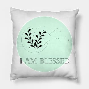 Affirmation Collection - I Am Blessed (Green) Pillow