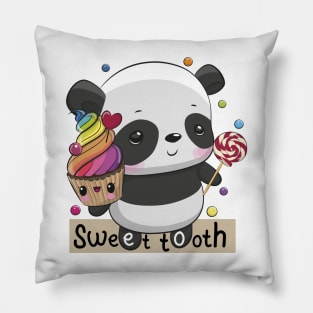 Cartoon Panda with Cake Pillow