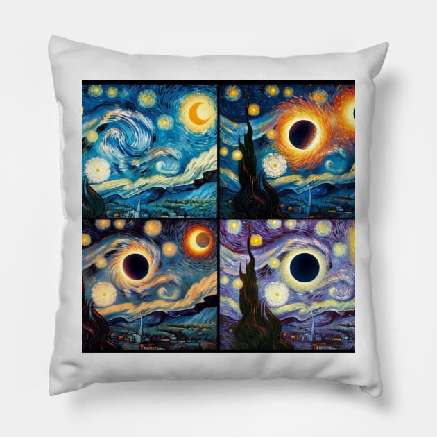 Eclipse Shirt 2024 Eclipse Tshirt Van Gogh Eclipse Shirt April 8 2024 Tee Eclipse 2024 Funny Astronomy Gift Solar Eclipse Pillow by HoosierDaddy