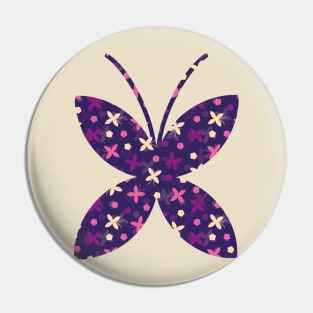 Purple butterfly and flower pattern Pin