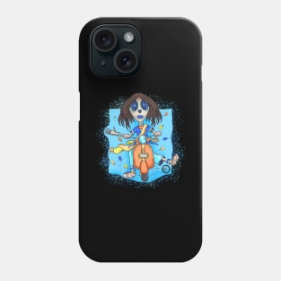 Cute Skeleton Indian Lady-  Dia De Los Muertos - scooter Ride Along Phone Case