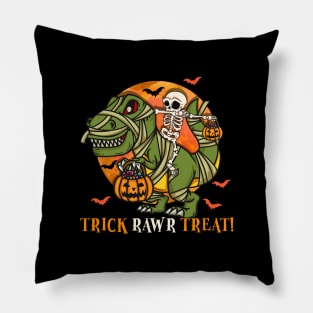 Spooky Trick RAWR Treat Skull Riding Ghost Rex Pillow