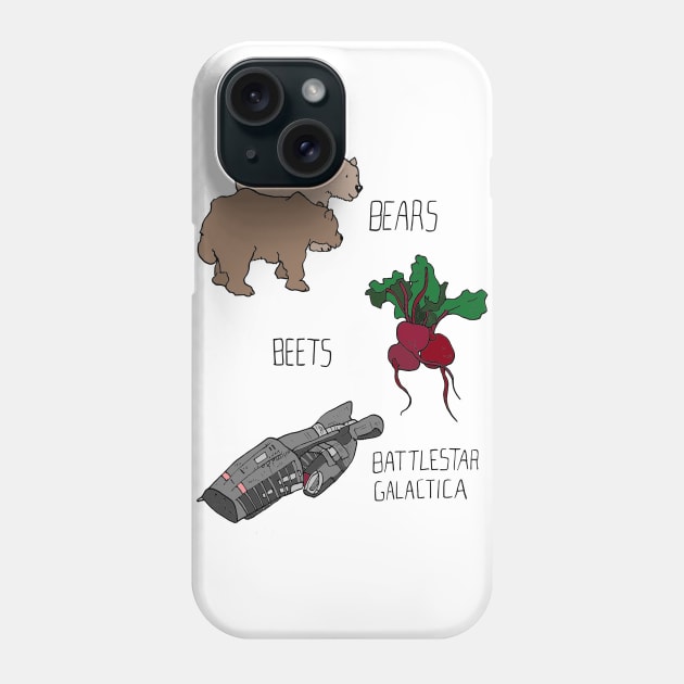 The US Office - Bears, Beets, Battlestar Galactica Phone Case by JennyGreneIllustration