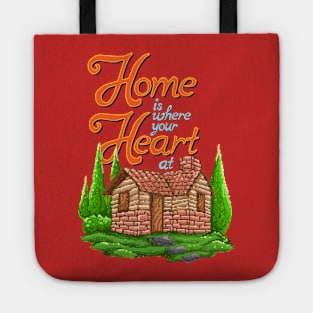 home is where your heart art pixel Tote