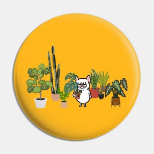 Frenchie and Plants Pin