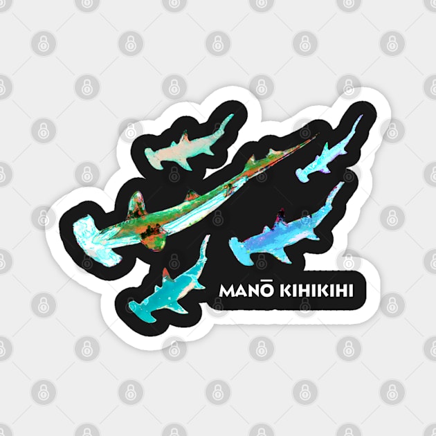 Mano Kihikihi - Hammerhead Shark - Hawaiian Fish Magnet by Organicgal Graphics