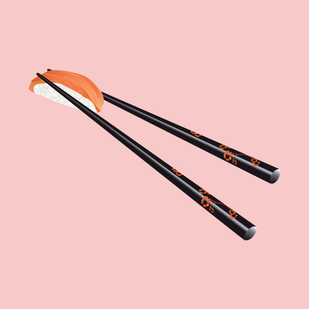 Chopsticks with Salmon Nigiri by SWON Design