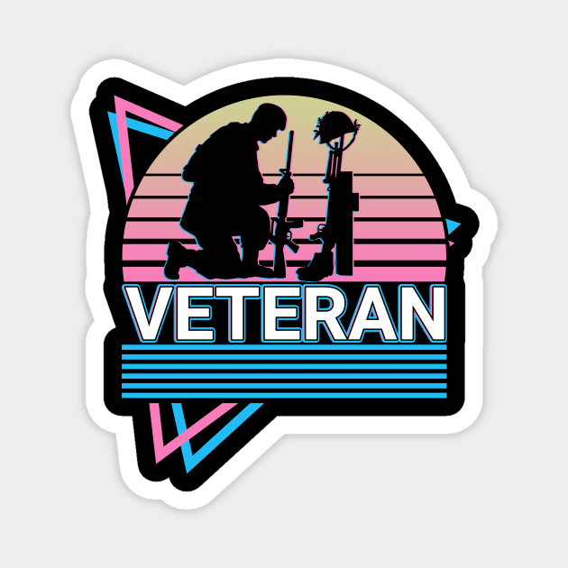 Veteran US Army US Soldier Retro Gift Magnet by Alex21