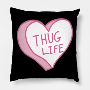 Pink Thug Life Heart Pillow