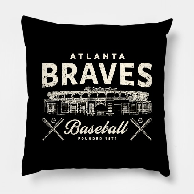 Atlanta Braves Stadium by Buck Tee Original Pillow by Buck Tee