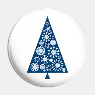 Pine Tree Snowflakes - Blue Pin