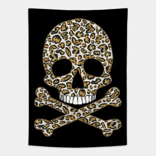 Leopard Print Skull Tapestry