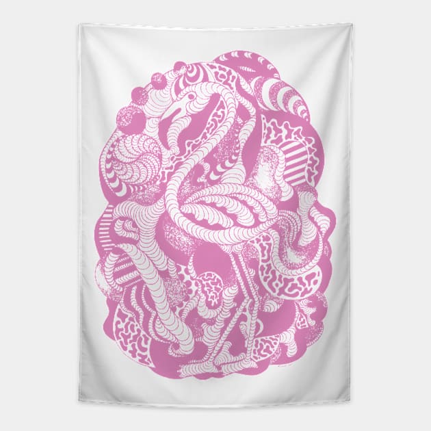 Light Pink Lost Flamingo Tapestry by kenallouis