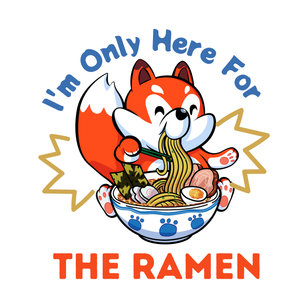Im only here for the Ramen, kawaii red fox eating ramen by AM95