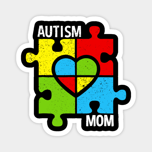 Autism Mom Shirt Puzzle And Heart Magnet by Danielsmfbb