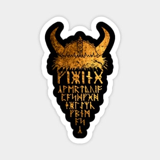 Viking Warrior Helmet Runes Beard Magnet