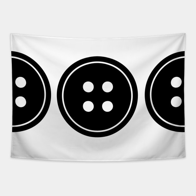 Simple Black Buttons Tapestry by XOOXOO