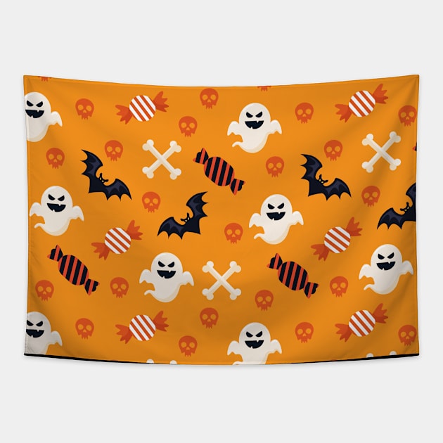 Halloween Seamless Pattern Tapestry by aquariart