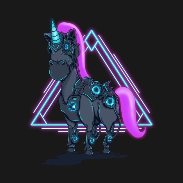 cyberpunk unicorn by opoyostudio