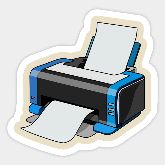 Printer cartoon illustration | Sticker