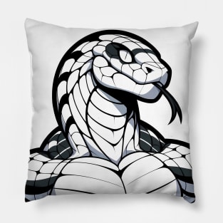 Anthro Scalie Snake Portrait Art Pillow