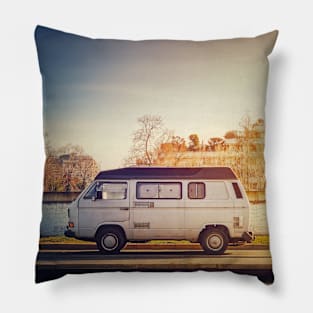 Old van in sunset light Pillow