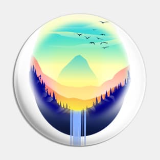 Lake and waterfall Pin