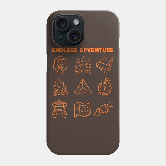 Adventure Camping Items Phone Case by Sachpica