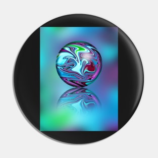 Purple and turquoise digital ball Pin