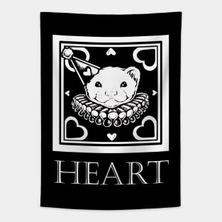 Love Ferret In White - Heart Quote - White Outlined Version Tapestry