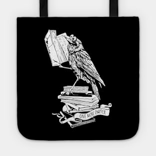 Black raven read book, gift for reader, student gift, lover books, black and white Tote