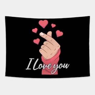 Korean I Love You Sign Language ASL Funny Deaf Awareness Tapestry