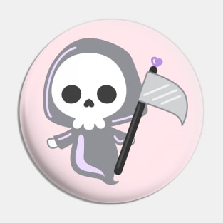 Pastel Goth Cute Loving Grim Reaper Pin