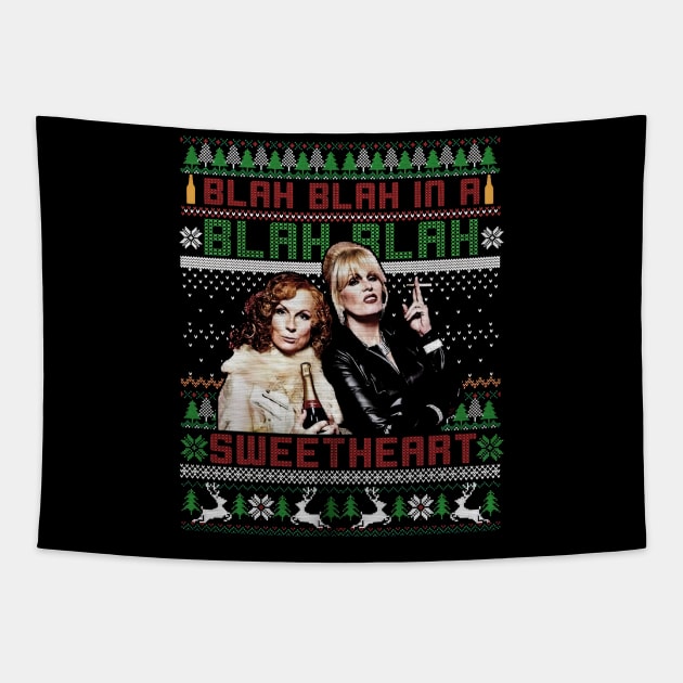 Absolutely Fabulous Blah Blah In A Blah Blah Ugly Christmas Tapestry by chaxue