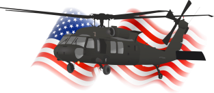 Patriotic Black Hawk UH-60 Military Helicopter Magnet