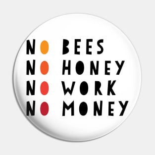 No Bees No Honey No Work No Money Pin